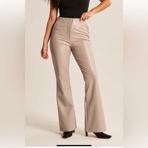 A&F Curve Love Vegan Leather Slim Flare Pant